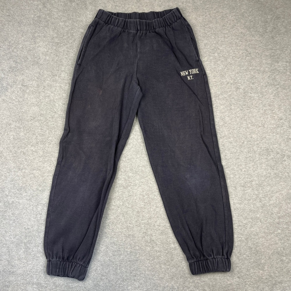 John Galt Sweatpants Womens One Size Blue New York N.Y. Joggers Graphic Soft